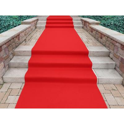 Läufer "PODIUM, Made in Belgium", rot, B:150cm H:2,6mm L:1.000cm, Polypropylen (PP), PRIMAFLOR-IDEEN IN TEXTIL, Teppiche, Läufer, Breite 150 cm, Nadelfilz, Uni-Farben, robust & strapazierfähig