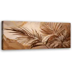 WANDBILD palmblätter sepia gold marmor