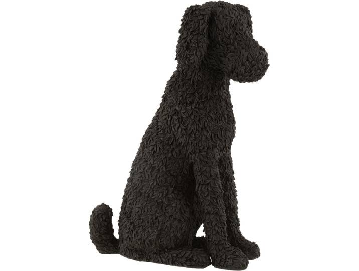 J-Line decoratie Hond Max Zittend - polyresin - zwart