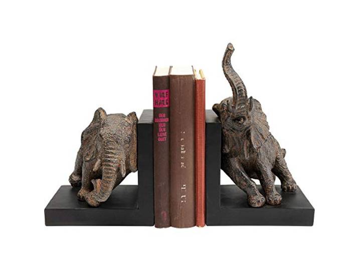 Kare Design Buchstütze Elefanten-Figuren (2/Set), Kunststein, Antirutsch an Unterseite, handgearbeitet, groß, 41.9x46.5x36cm