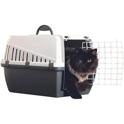 Savic Plastic Reismand Trotter 2 Antraciet/Lichtgrijs (Katze, Kleintier, Reflektoren), Tiertransport