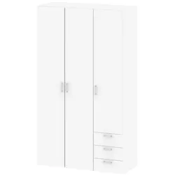 Ebuy24 Spell Kleiderschrank 3 Türen, 3 Schubladen weiss.