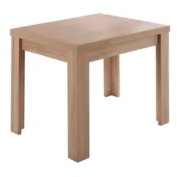 Mäusbacher Esstisch mit Auszug Monaco 80/136 x 80 cm Holzoptik Braun Eiche Sägerau