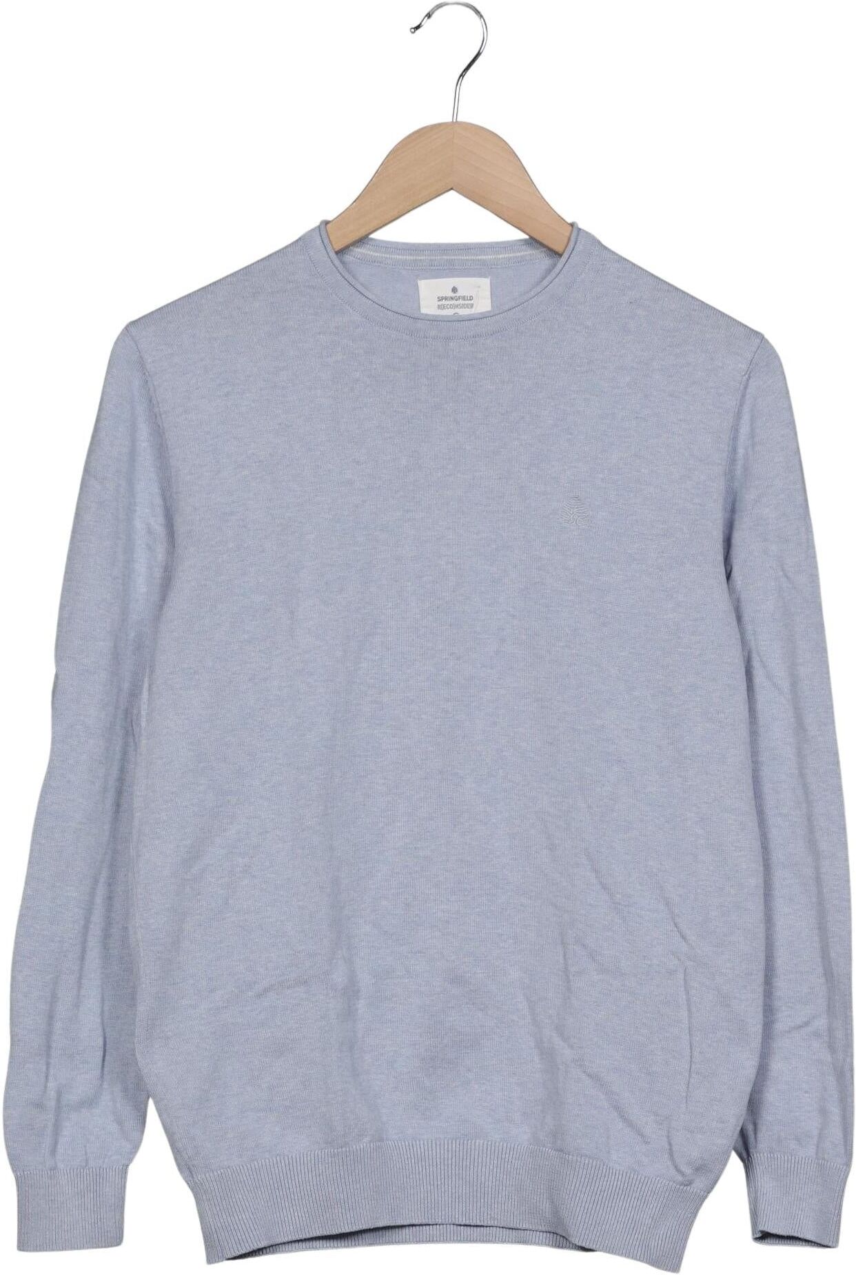 Springfield Herren Pullover, Hellblau, Gr. S, Baumwolle - Second Hand