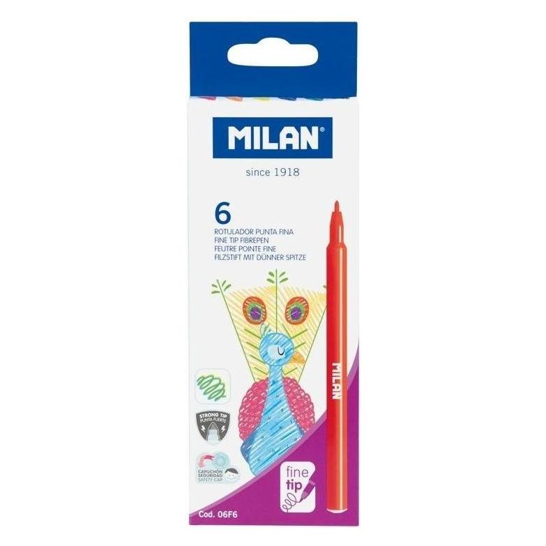 Milan Runde dünne Marker, 6 Farben (42833731)