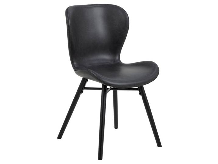 2er Set Actona Batilda -A1 Esszimmerstuhl Rubberwood/Leder look