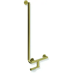 HEWI Winkelgriff System 900 mit WC-Papierrollenhalter, Edelstahl PVD Gold glänzend, 400x900 mm, rechts