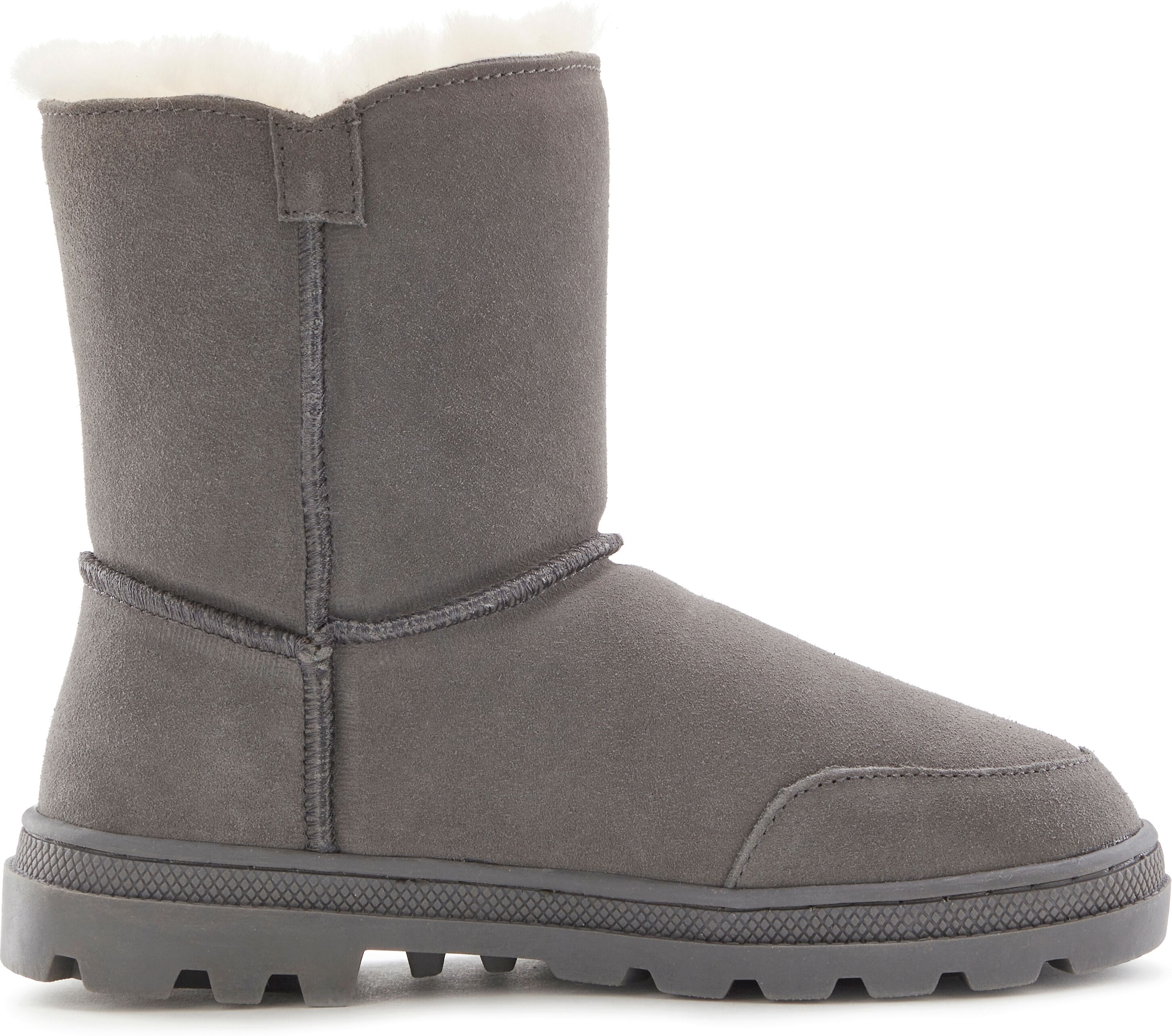 Winterstiefel LASCANA, Damen, Gr. 39, Lammfell, grau, Obermaterial: 100% Rindsleder. Decksohle: 100% Lammfell. Futter: 100% Lammfell. Laufsohle: 100% Synthetik, unifarben, Schuhe Winterstiefel, aus kuscheligem Lammfell, robuste Sohle, Winterstiefelette, S