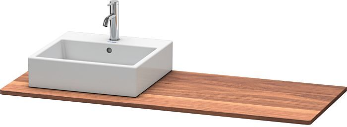 Duravit XSquare Massivholzkonsole XS061GR7777 140x55cm, mit 1 Ausschnitt, rechts, Amerikanisch Nussbaum