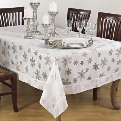 Saro Lifestyle Burnout Snowflake Design Tablecloths