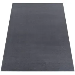 KADIMA DESIGN Teppich Kurzflor Unifarben Wohnzimmer schmutzabweisend Anthrazit Rechteckig 120x160 | 100% Polyester | Florhöhe: 12 mm | pflegeleicht