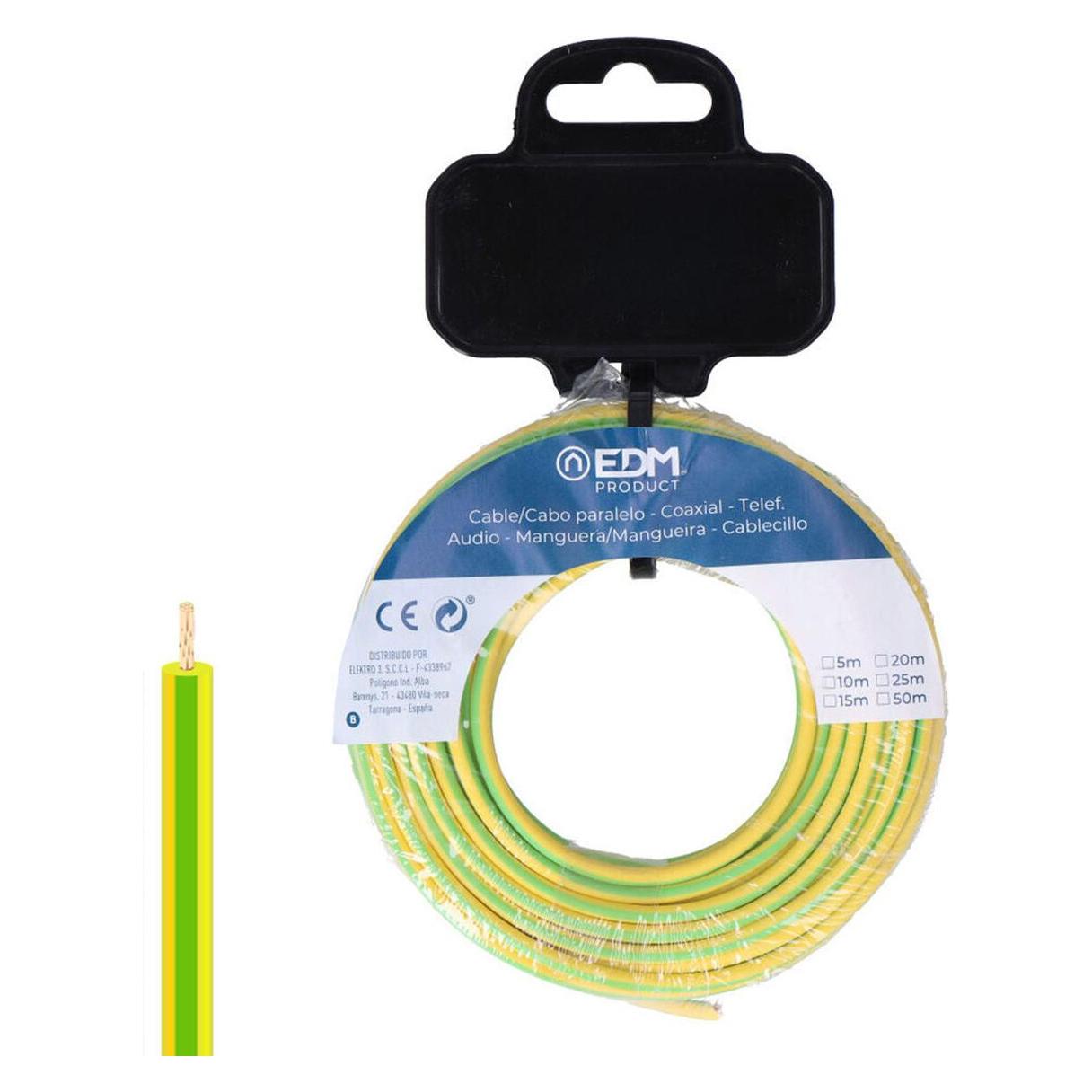 EDM Product Elektrische Einzelleitung 28585 Zweifarbig 20 M H07Z1-K (20 m) (53556563)