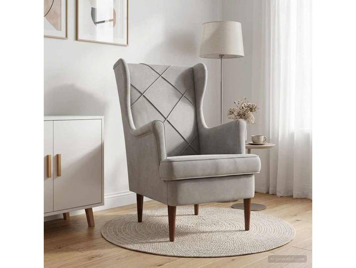 vidaXL Sessel vidaXL Sessel Hellgrau Samt