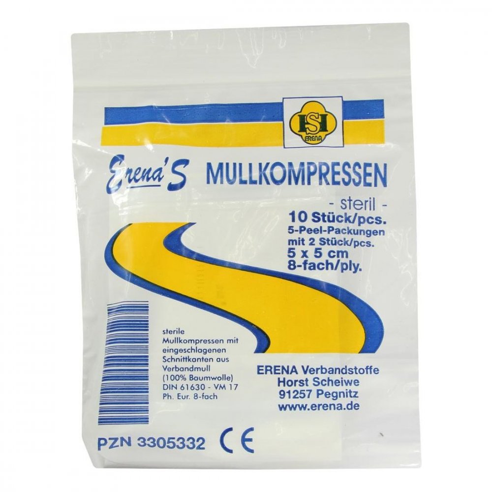 ERENA Verbandstoffe GmbH & Co. KG Erena Steril Mullkompr.5x5 cm 8fach 03305332