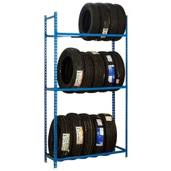 SimonRack Metallregal Autoclick mit Schublade. Farbe blau 2000x900x400 mm