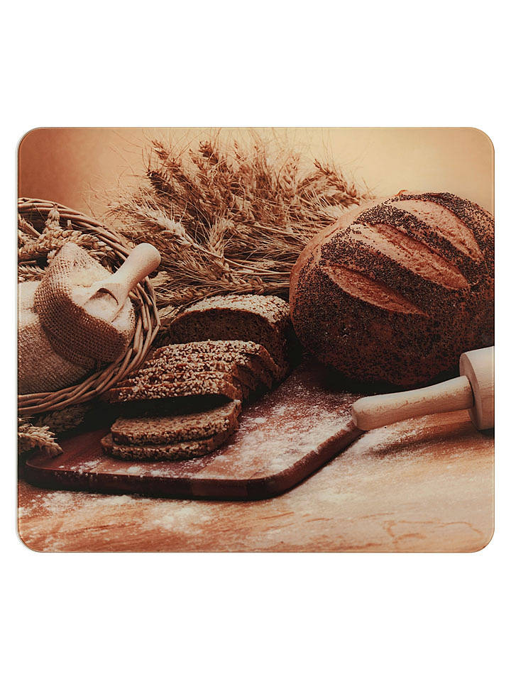 Wenko Herdabdeckplatte "Bread" in Braun - (L)50 x (B)56 cm - onesize