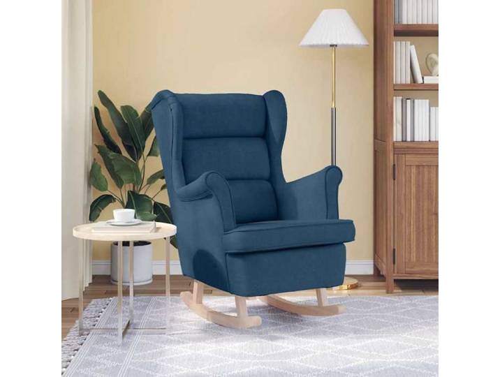 NEUF Fauteuil/Chaise à bascule - BURKE- 1 PLACE - bleu 74x90x102 cm tissu LL5148