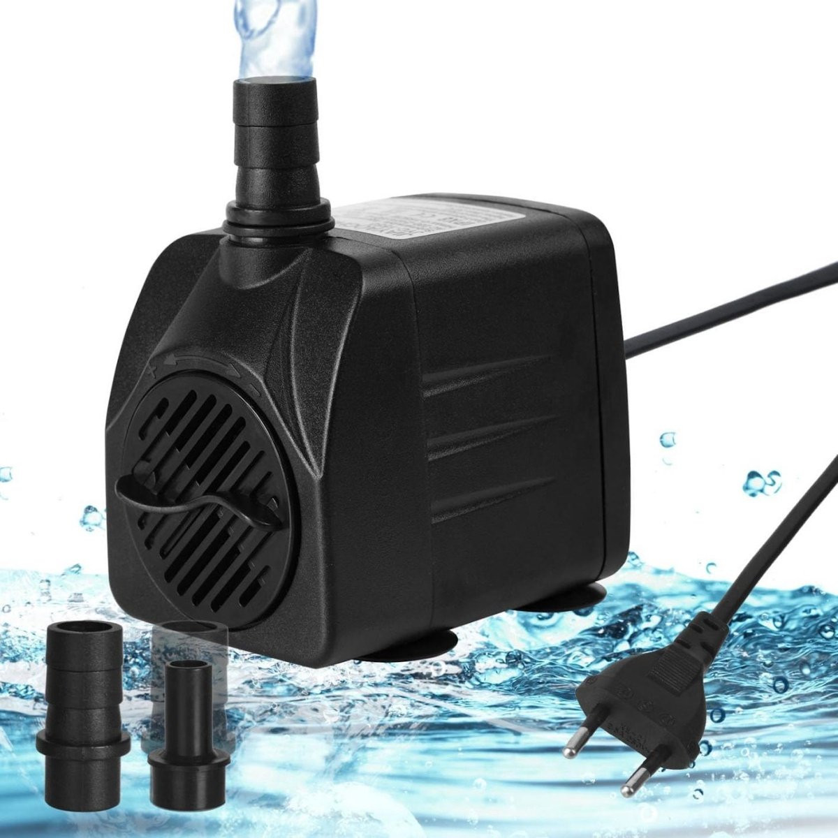 GELLDG Mini-waterpomp voor aquarium, vijver en fontein - 600 liter/uur - 10 watt - Zwart