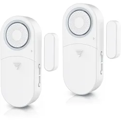Bearware 2x Fensteralarm 120 dB, Tür- & Fenster-Sensor, Einbruchschutz, Alarmanlage, mit Batterien