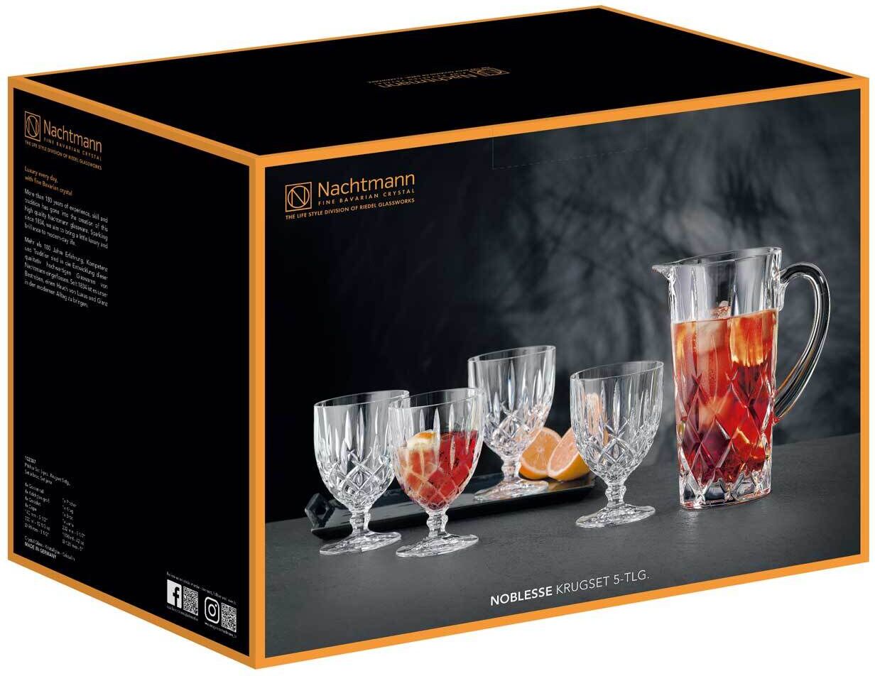 Gläser-Set NACHTMANN "Krugset Noblesse 5er Set transparent", bunt (transparent), B:2cm H:2cm, Kristallglas, Trinkgefäße, Gläser-Set, Erhöhte Bruchfestigkeit, Kristallglas, spülmaschinenfest