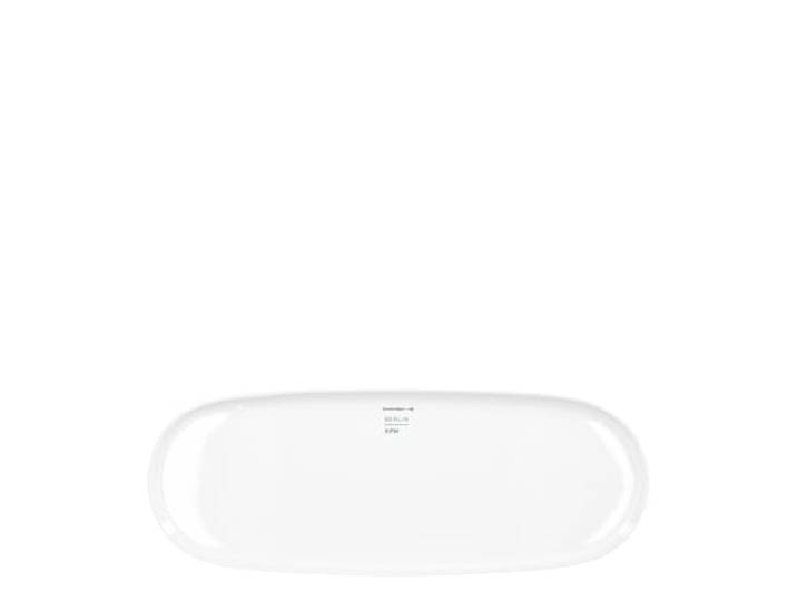 KPM Berlin LAB Platte oval, lang - 35 x 14 cm weiße Porzellan-Servierplatte, handgefertigter Servierteller oder Tablett, im Geschenkkarton