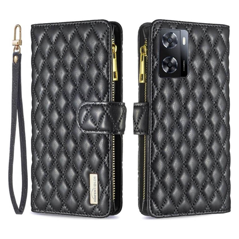 Binfen Color OPPO A57s - BINFEN Brieftaschen Hülle schwarz (Oppo A57s) (660105956A)
