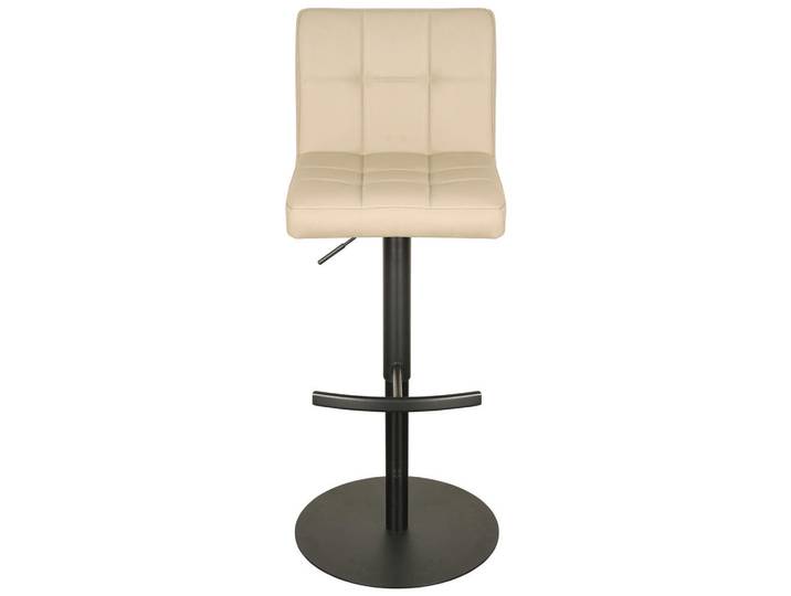 Livetastic Barhocker, Schwarz, Beige, Metall, Leder, Echtleder, Rindleder, Drehteller, 43x92x113 cm, Sitzfläche 360° drehbar, Esszimmer, Barmöbel, Barhocker