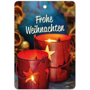LUMA Hängeetiketten BA 19, 90 x 130 mm, Frohe Weihnachten, Motiv, mit Öse, 6 Stück