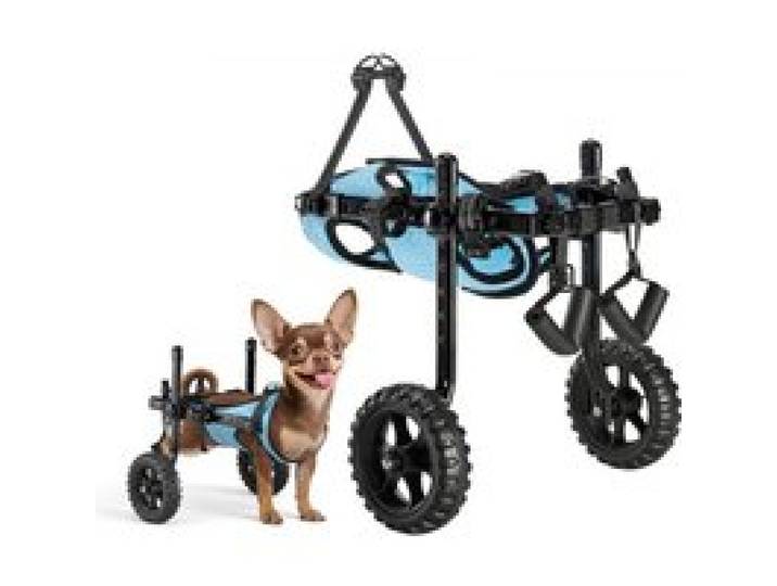 VEVOR Hunderollstuhl für Hinterbeine, verstellbarer Haustierrollstuhl, leichter Hundewagen mit stoßdämpfenden Rädern, Assistive Rollstühle für behinderte, verletzte Hunde bis 10 kg, XS