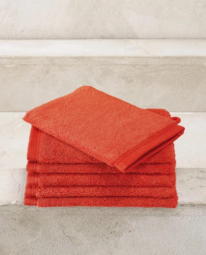 De Witte Lietaer Excellence washandje Burnt Orange 16x21 cm