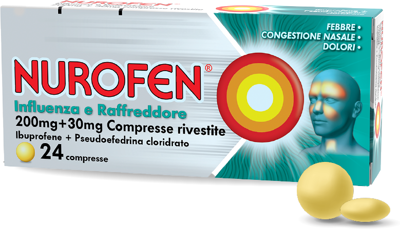 Nurofen Influenza e Raffreddore 200 mg + 30 mg 24 Compresse Rivestite