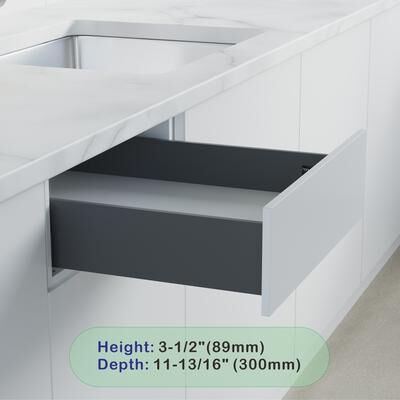 "Dowell 3.5"" Universal Slim Metal Drawer Sides and Slides Kit"