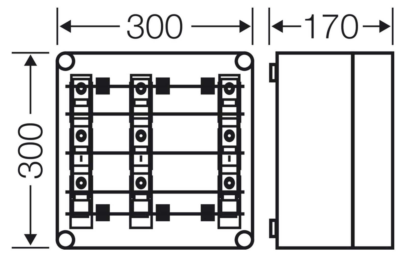 HENSEL HENS Sicherungsgh. Mi 3266, Mi 3266 3x3x63A, D02 auf Sammelschiene 250 A,