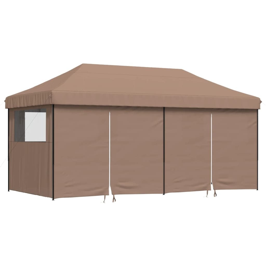 Syfax Partytent inklapbaar pop-up met 4 zijwanden bruin
