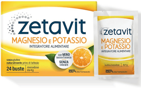 Zetavit Magnesio e Potassio Integratore Per Stanchezza e Spossatezza 24 Bustine