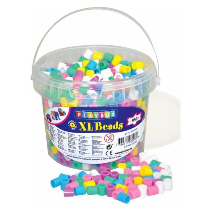 Playbox Bügelperlen XL pastell im Eimer 950 Stück (2456208)
