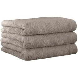CAWÖ Gästetuch, 3er Pack - Lifestyle, Walkfrottier, Baumwolle, einfarbig Graphit / 30x50cm