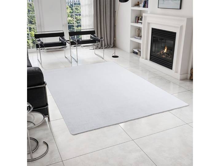 Homebyhome Tapis de Salon Blanc 200x280 cm Lavable Antidérapant Doux – Tapis Uni pour Salon ou Chambre