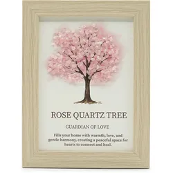 Gemstone Picture - Tree of Life - Rose Quartz (20x14.7x1cm)