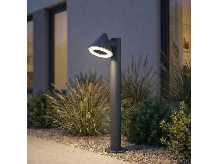 Bornes lumineuses Soran à LED, métal, hauteur 60 cm, noir, IP44 - Lindby - Moderne - À ampoule unique