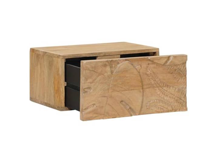 PUGYNBK Nachtschrank zur Wandmontage aus Holz mit Griff Handgeschnitzte Schublade, moderner Stil, kompakt für Schlafzimmer