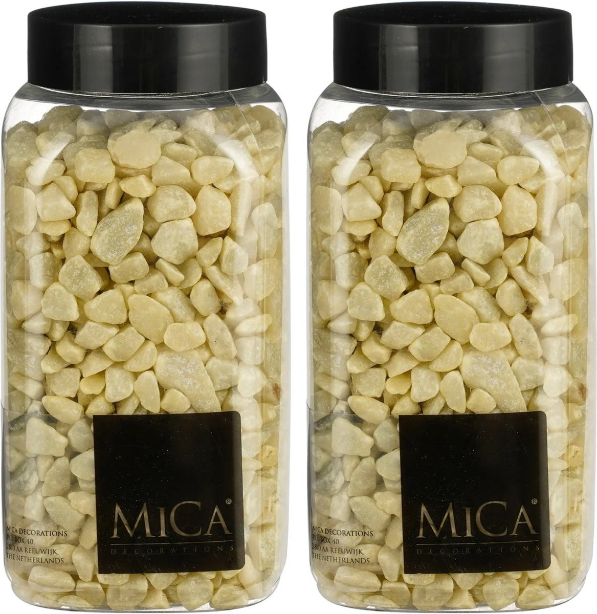 Mica Decorations decoratiesteentjes - Geel - 1 kilo (650ml) - 2 stuks