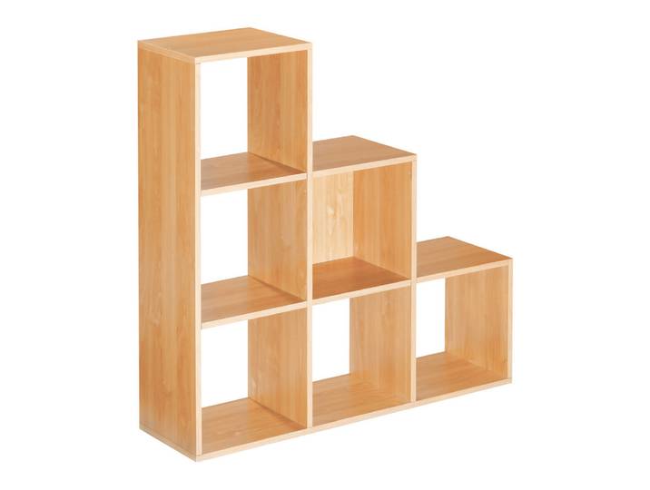 Bibliothèque multicases Escalier - 6 cases - Hêtre