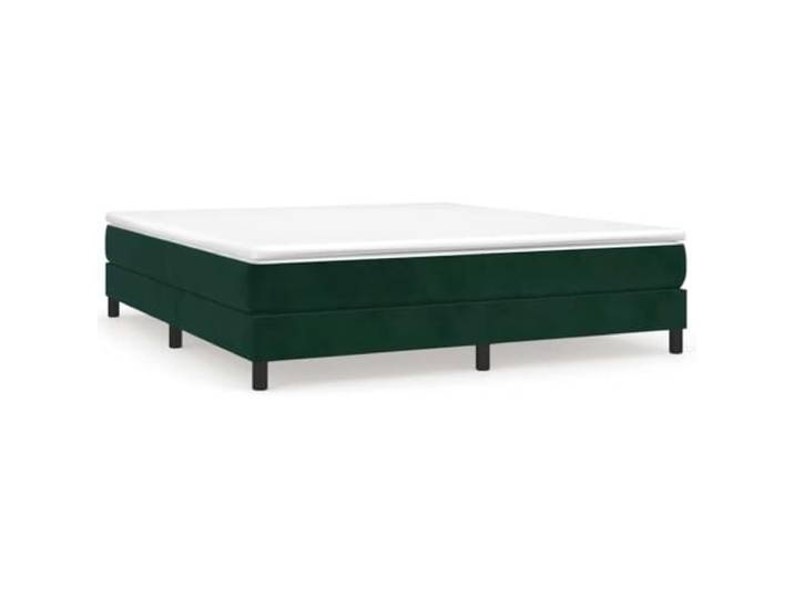 PUGYNBK Boxspringbett aus Samt, Dunkelgrün, 160 x 200 cm Taschenfedern, mittlere Festigkeit, atmungsaktiver Schutz, Holzlatten, inklusive Anleitung