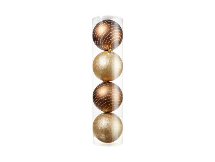 4er Set Plastikkugeln copper gold
