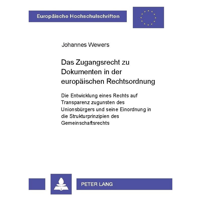 Umbreit Wewers:Das Zugangsrecht zu Dokumenten i (Deutsch, Softcover, Johannes Wewers) (64884439)