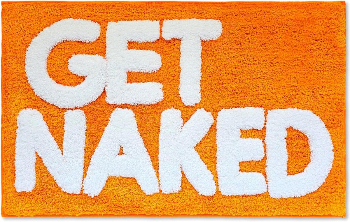 Badmat Oranje & Wit - Get Naked Stijl