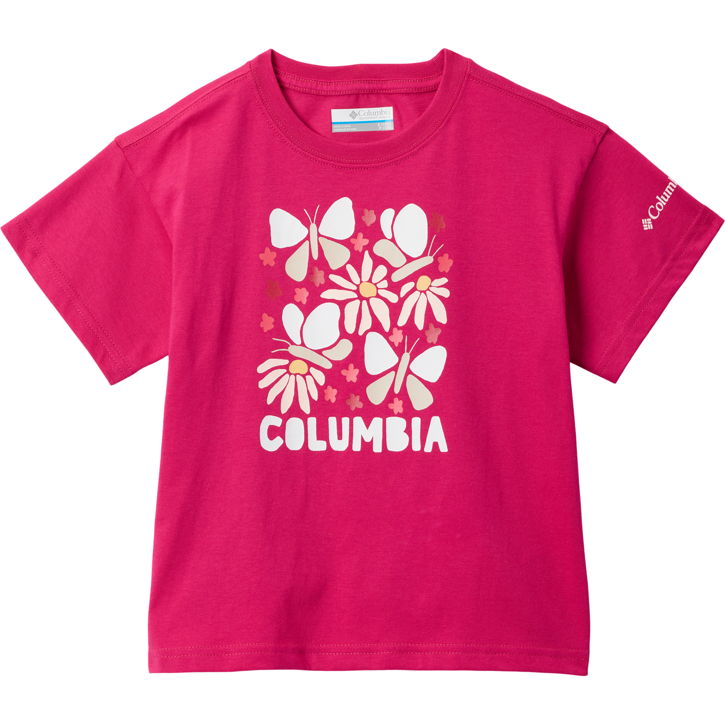 Columbia Mission Lake II Graphic Kinder T-Shirts pink Größe 140 Lifestyle Hautfreundlich