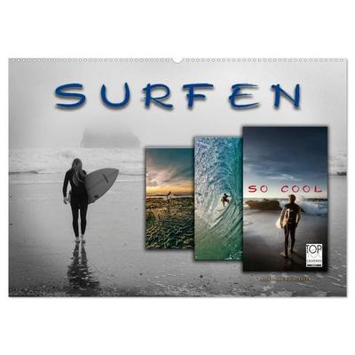 Surfen - so cool (Wandkalender 2027 DIN A2 quer), CALVENDO Monatskalender