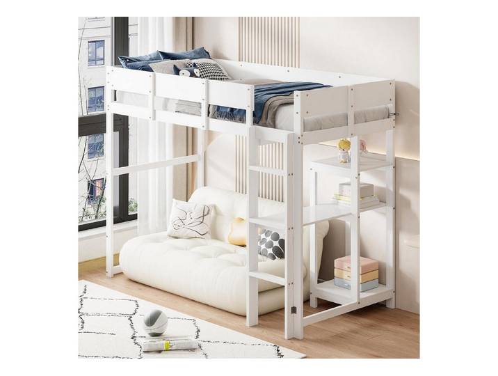 LuxusKollektion Kinderbett Hochbett 90x200 mit Regal